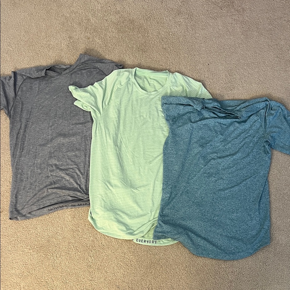 lululemon athletica Gray, Mint, and Teal Short Sleeve Tees